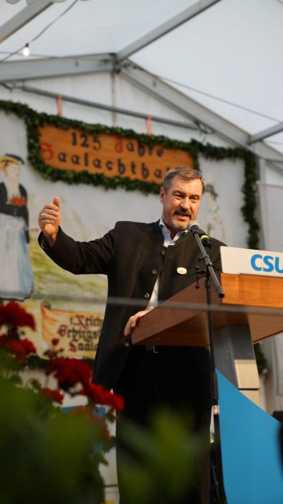 Politischer Abend zum 125-jährigen Jubiläum des Saalachthaler Trachtenvereins mit Ministerpräsident Dr. Markus Söder